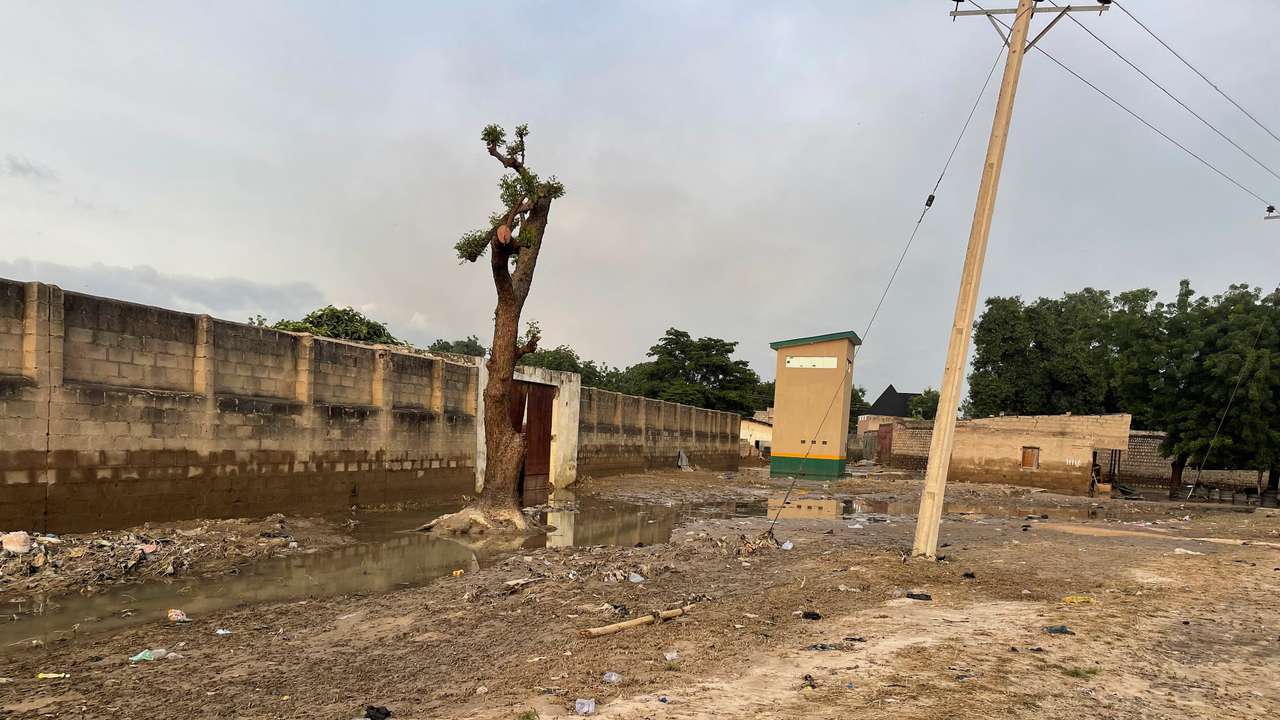 A view of the prison where nearly three hundred prisoners escaped after floods in Maiduguri