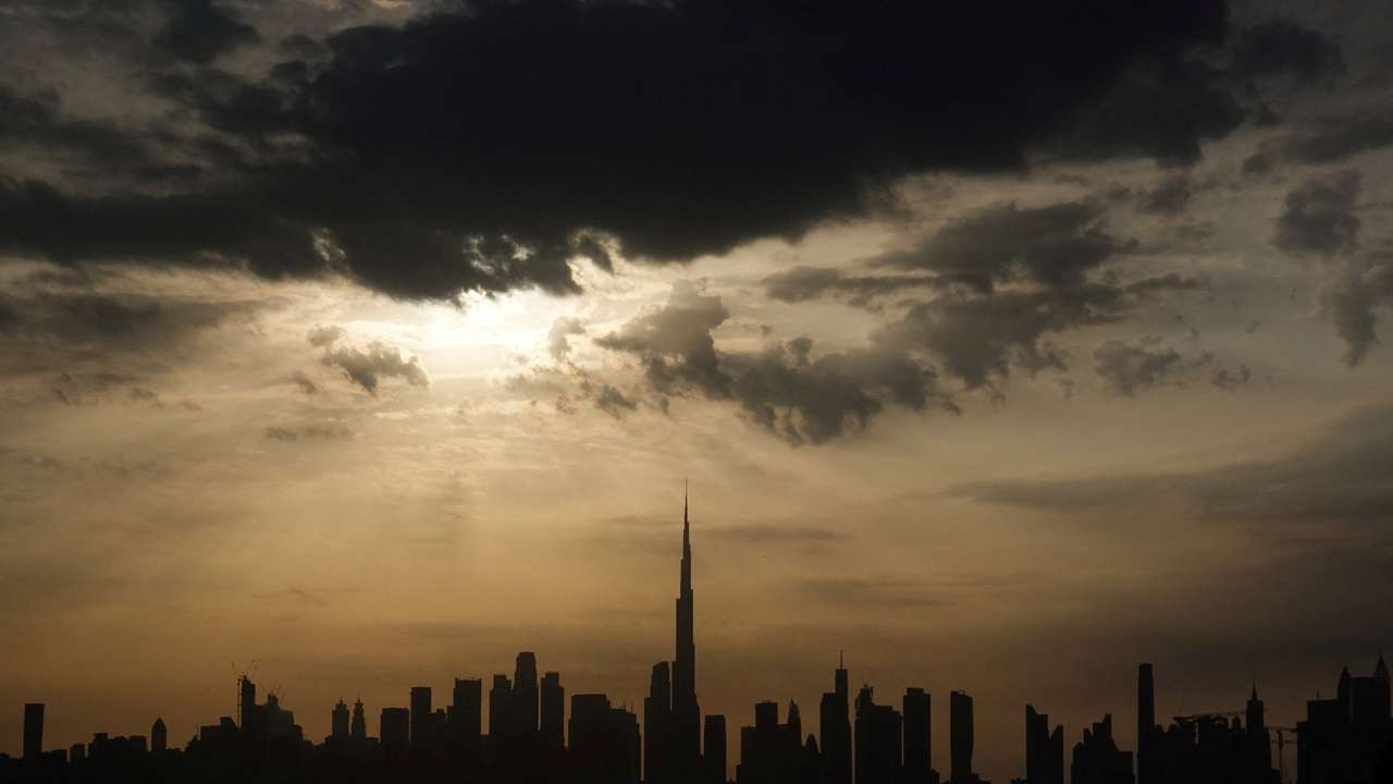 A general view of the Dubai skyline, with Burj Khalifa visible in the center, amid the U.S.-Israel conflict with Iran