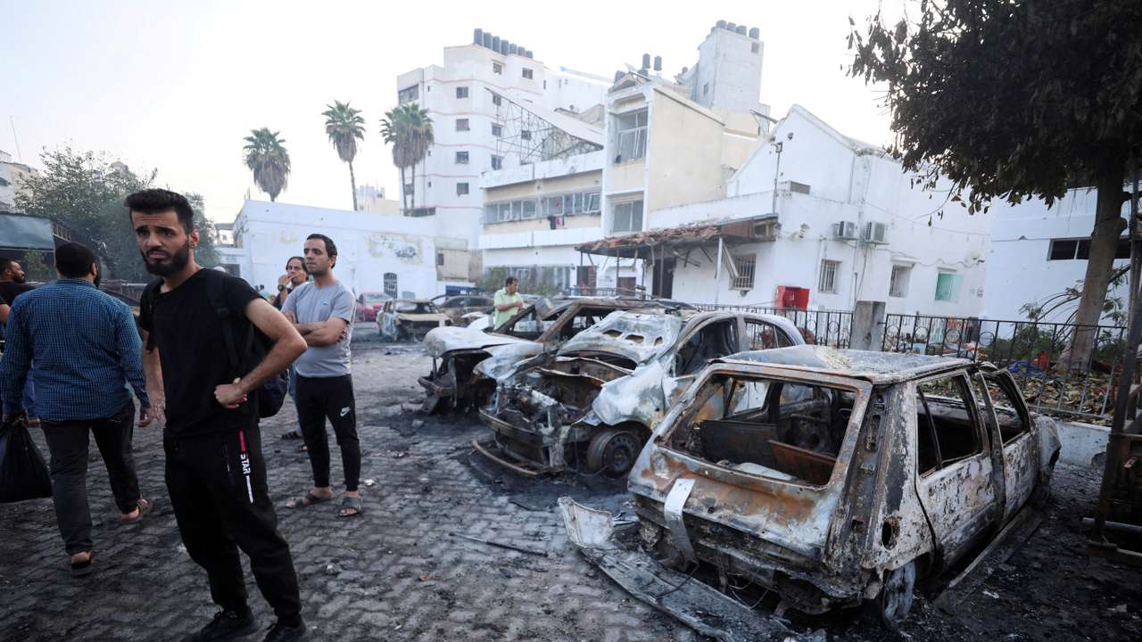 FILE PHOTO: Aftermath of hospital blast in Gaza City