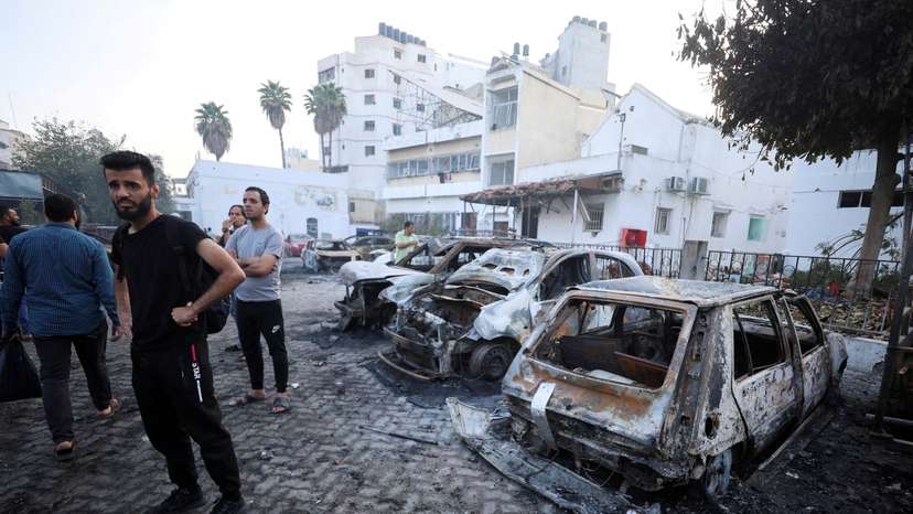 FILE PHOTO: Aftermath of hospital blast in Gaza City