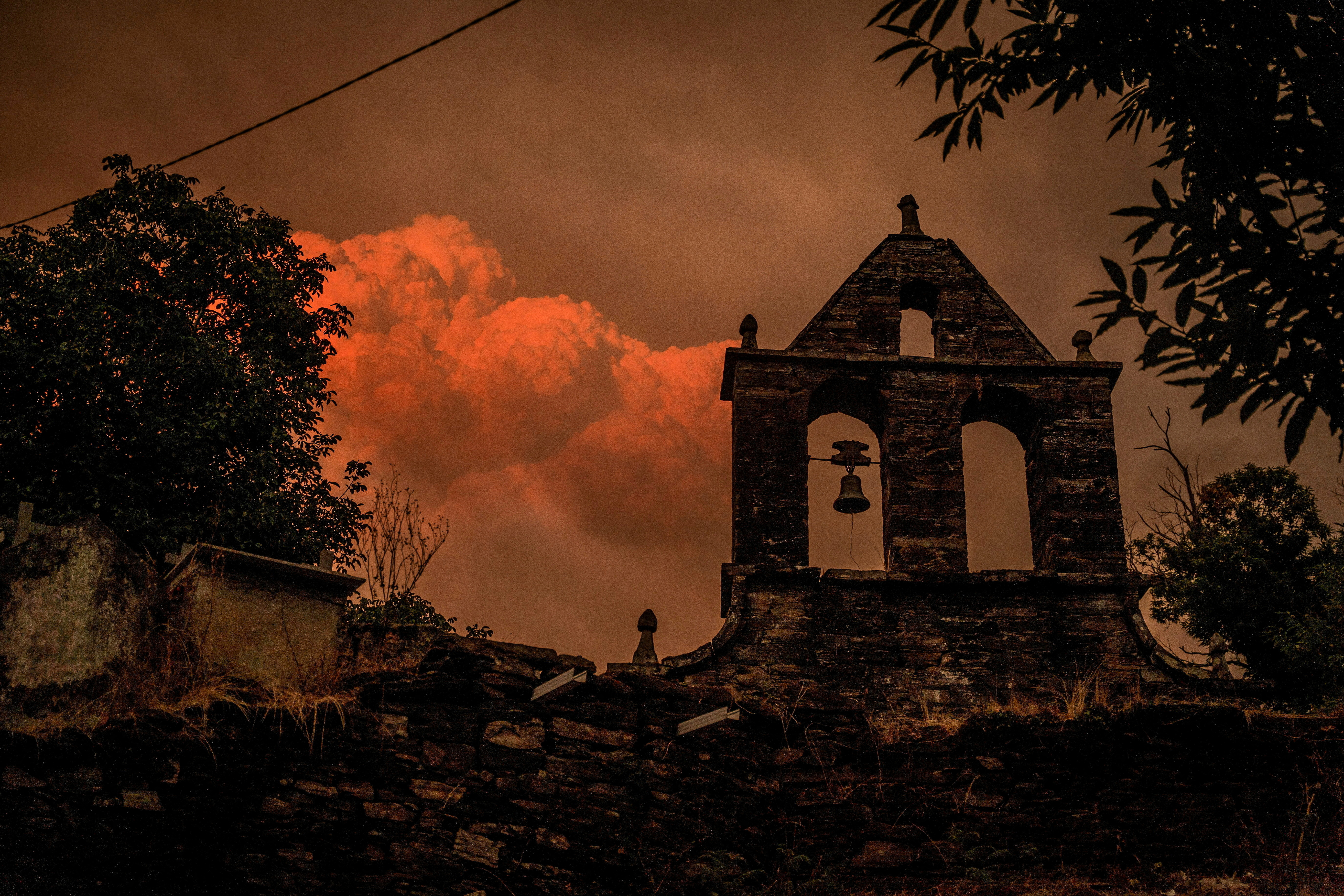 FILE PHOTO: Wildfires in Spain's Galicia region