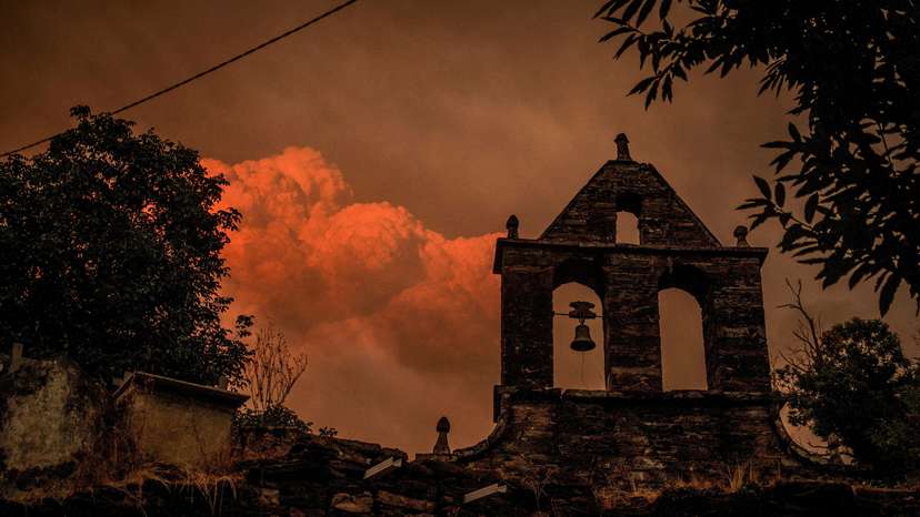 FILE PHOTO: Wildfires in Spain's Galicia region