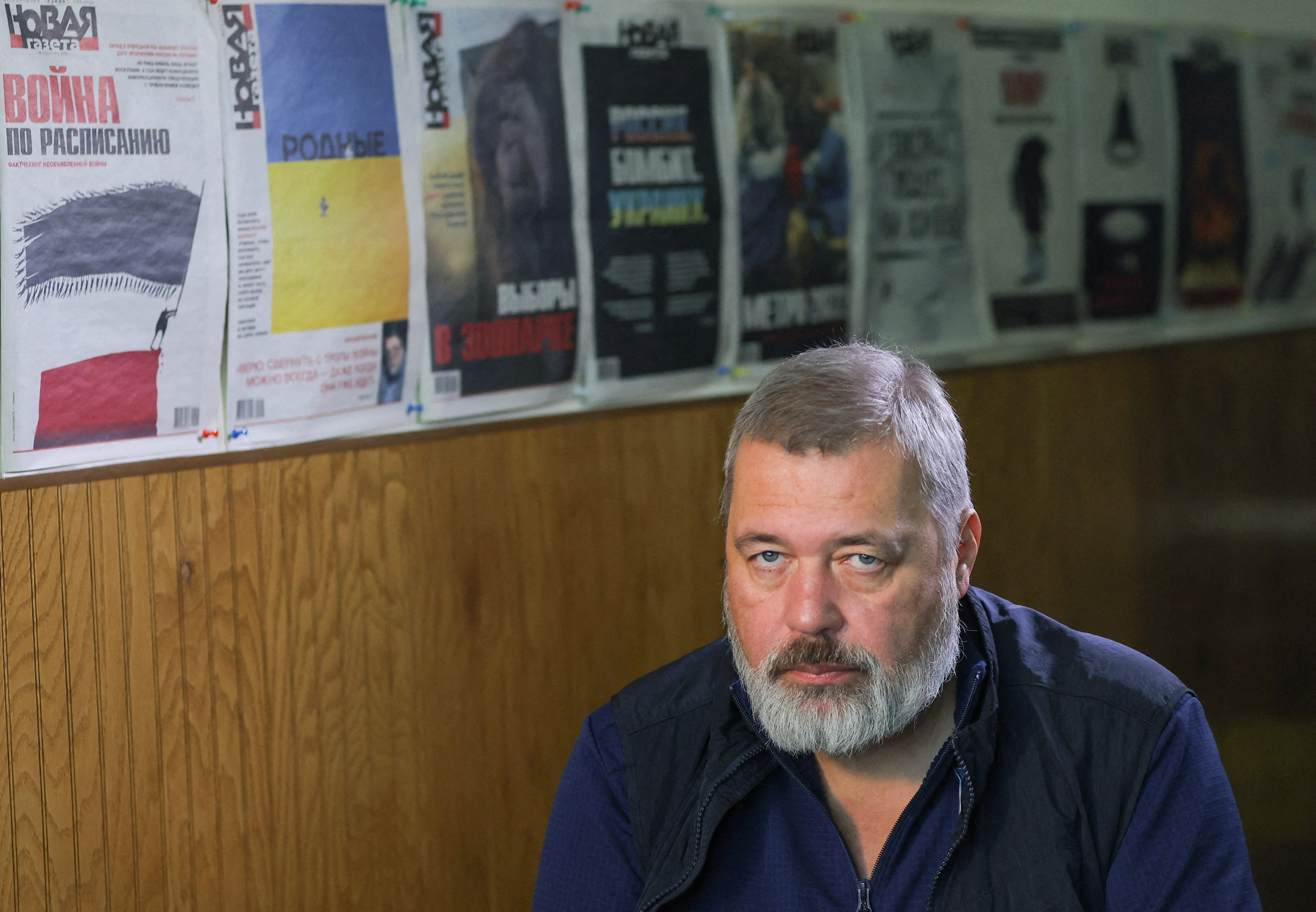 Novaya Gazeta newspaper's editor-in-chief Dmitry Muratov attends an interview in Moscow