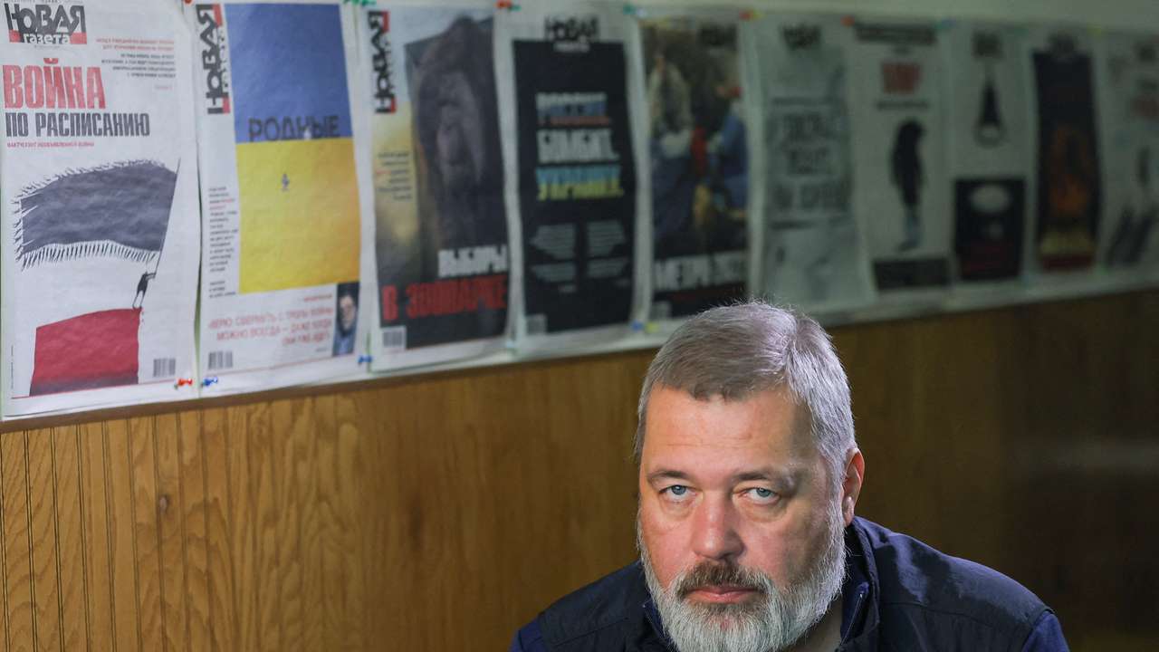 Novaya Gazeta newspaper's editor-in-chief Dmitry Muratov attends an interview in Moscow