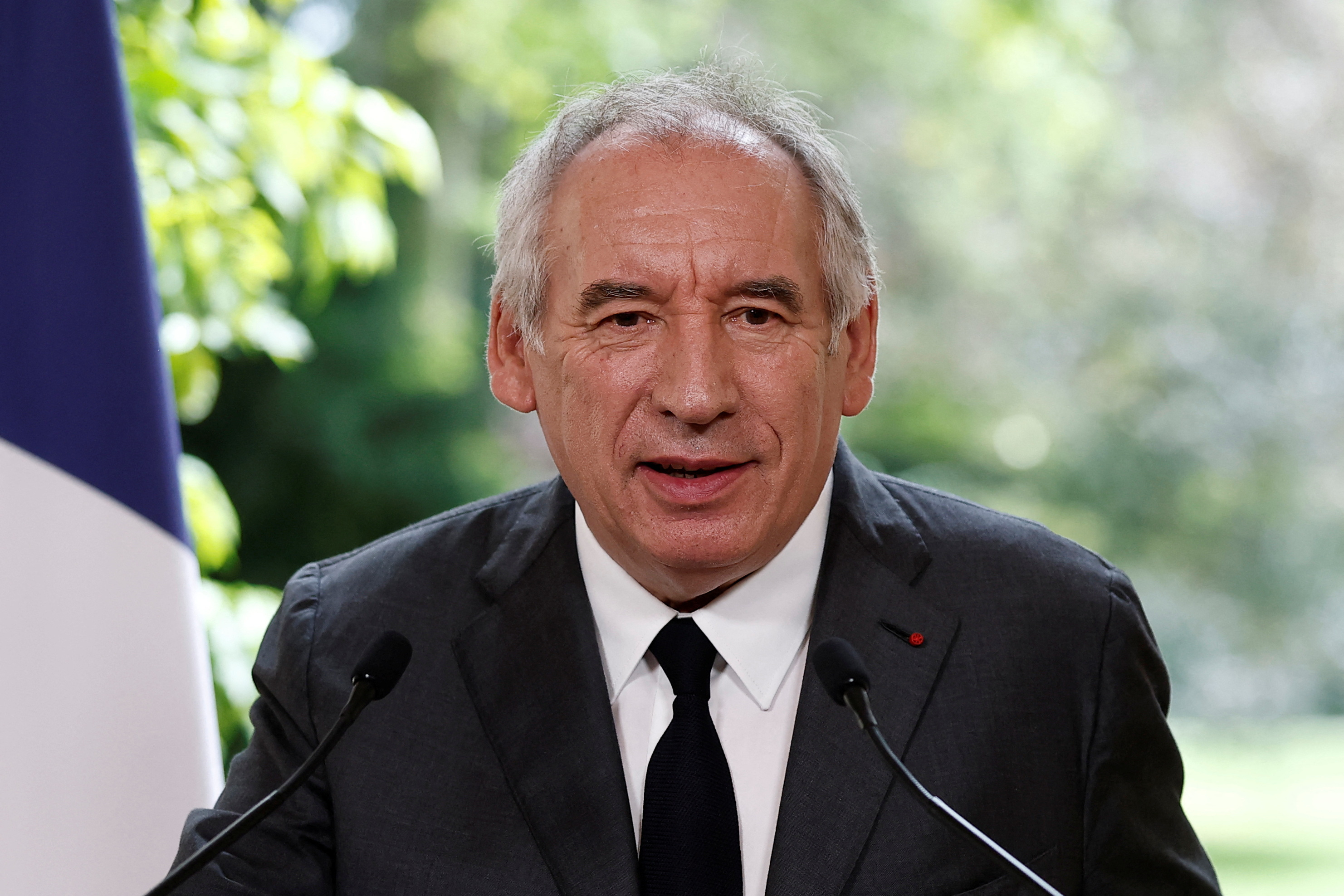 Press conference of French PM Bayrou on pension talks at Matignon in Paris