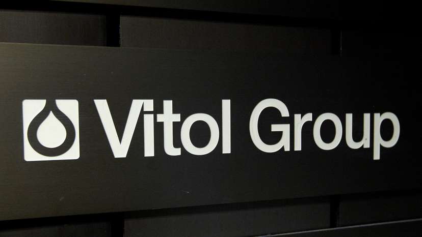 A sign is pictured in front of the Vitol Group trading commodities building in Geneva