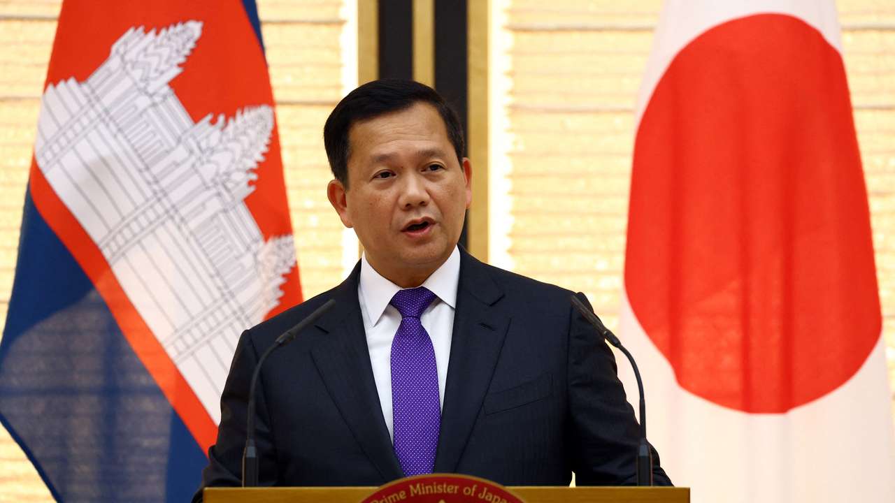 Cambodia's Prime Minister Hun Manet speaks during a joint press conference with Japan's Prime Minister Shigeru Ishiba in Tokyo