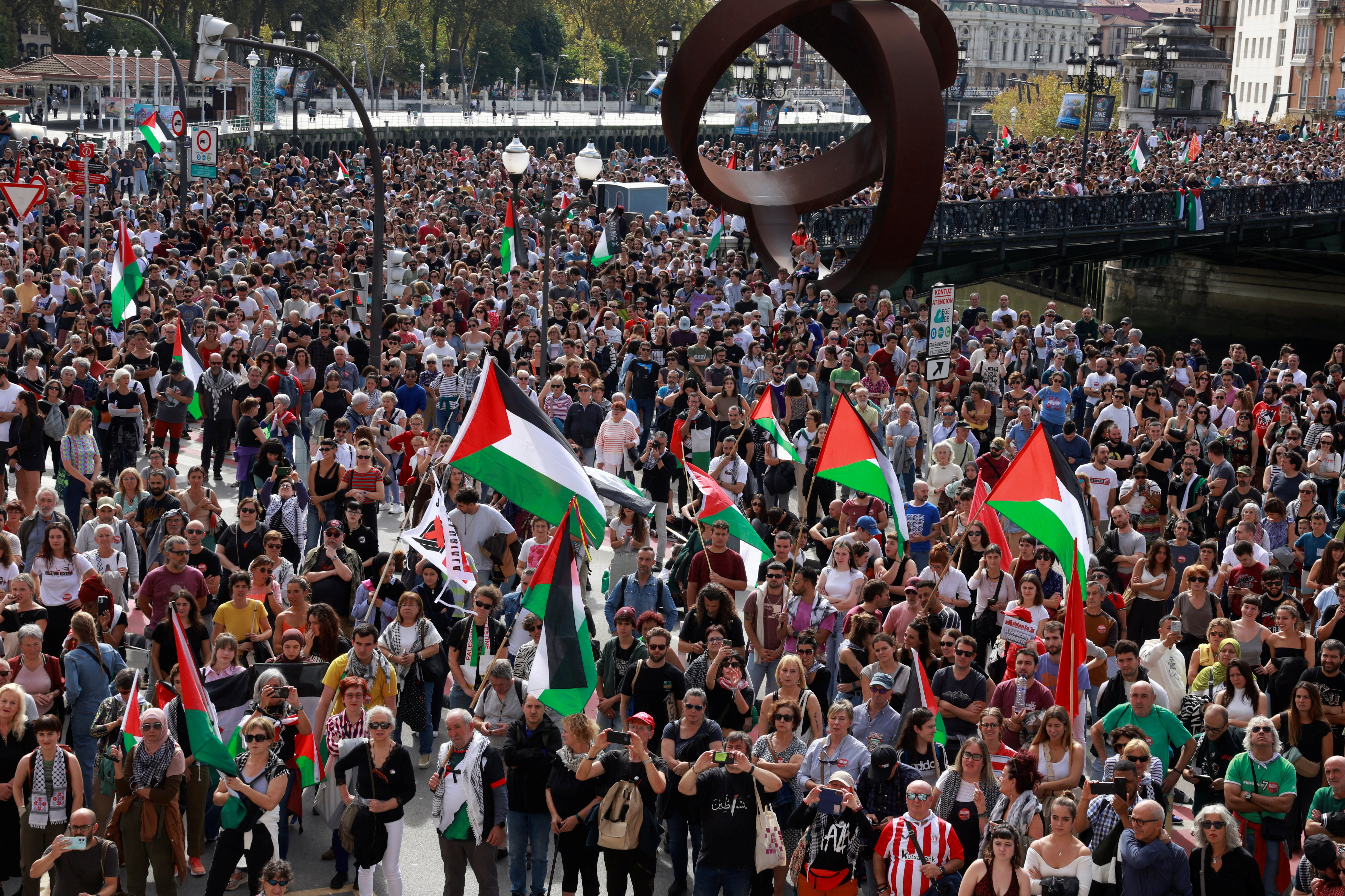 Rally in support of Palestinians in Bilbao