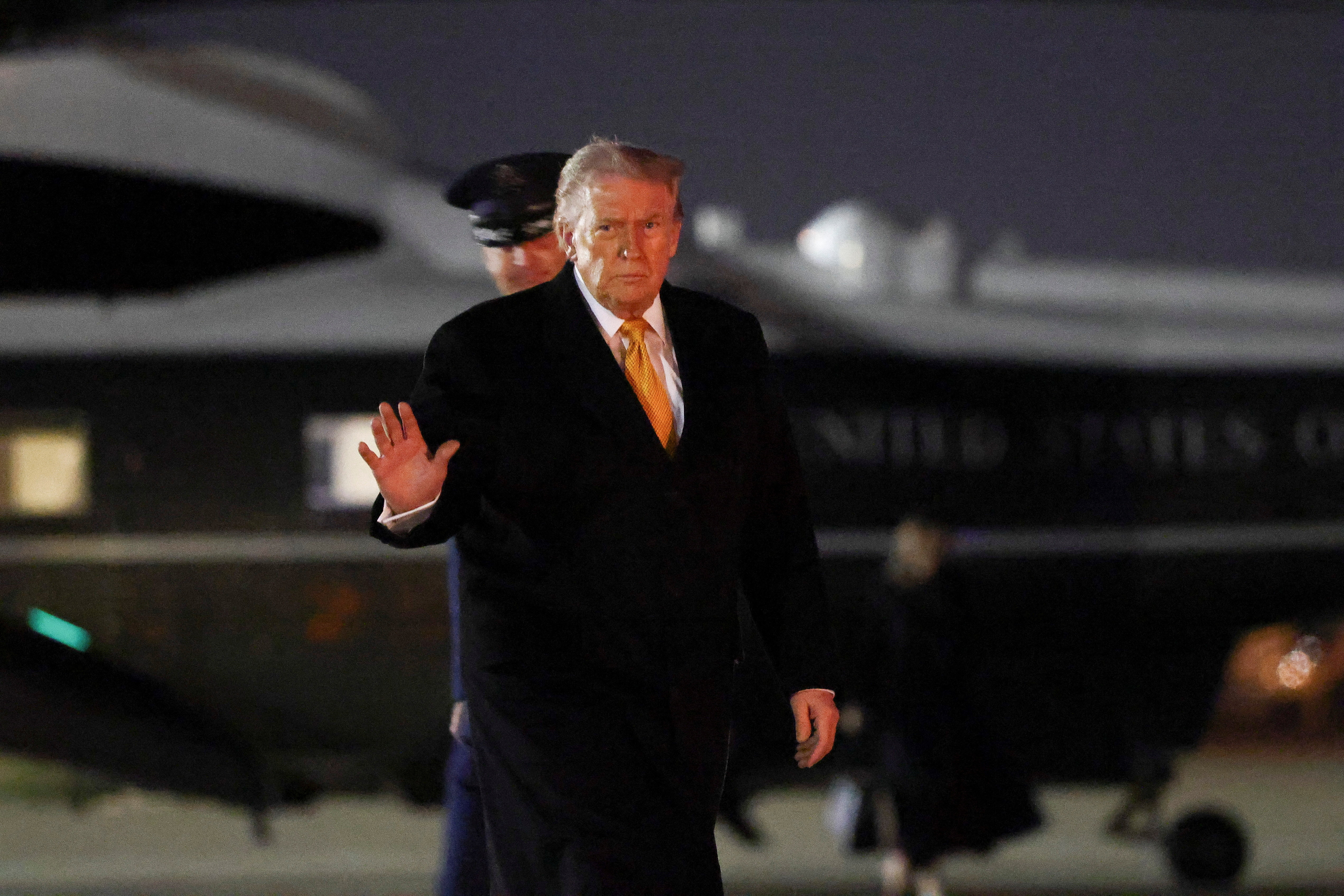 U.S. President Donald Trump departs for Florida from Joint Base Andrews