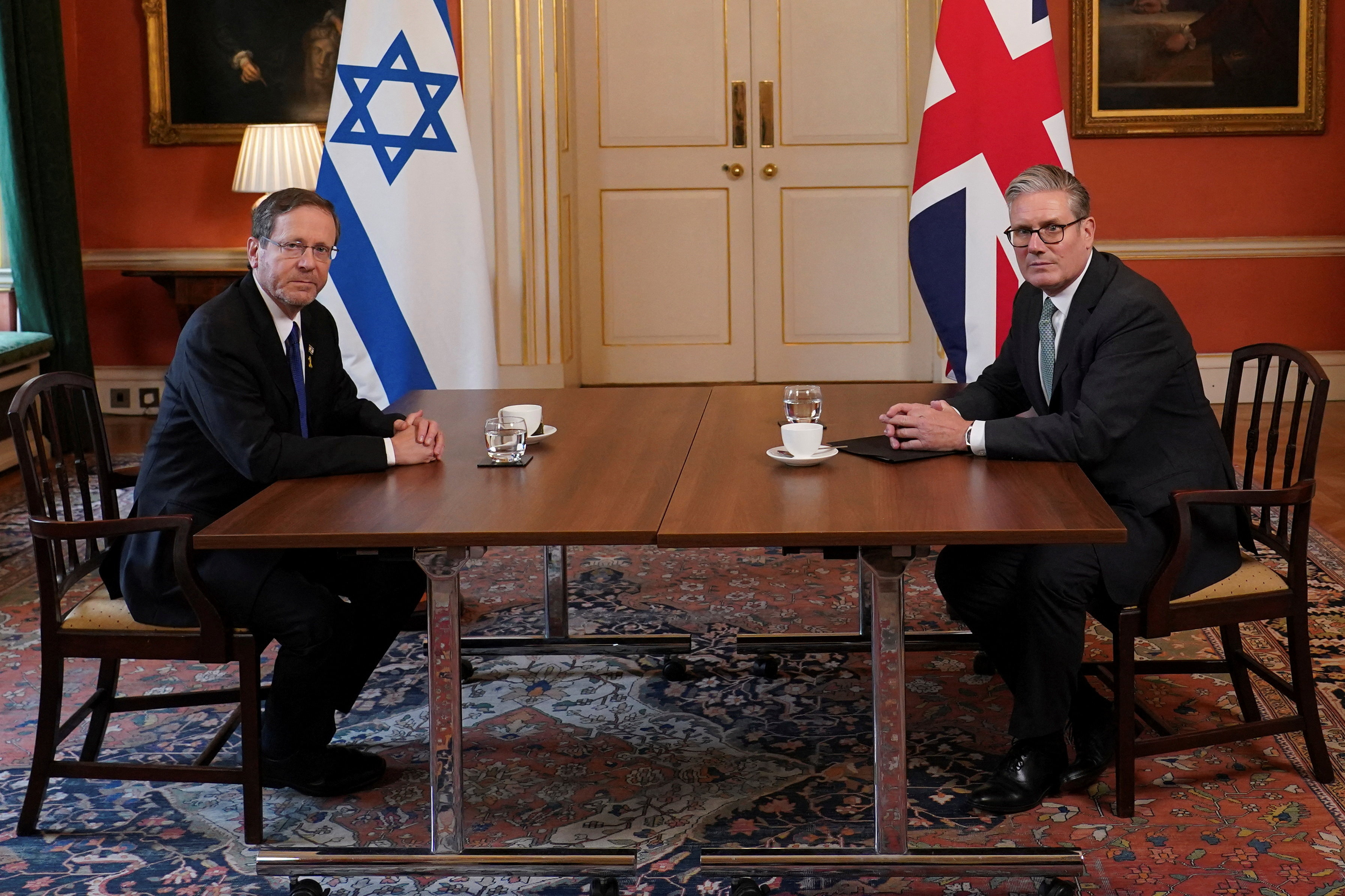 Israeli President Isaac Herzog visits Downing Street, in London