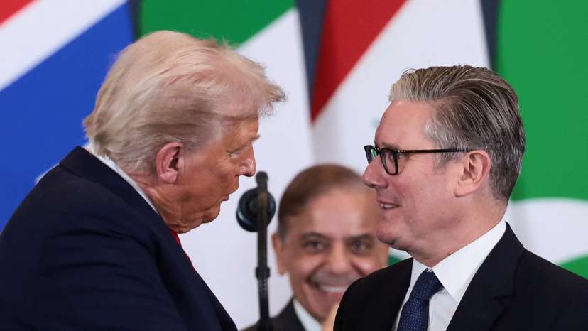 U.S. President Trump participates in the official signing of the first phase of the Gaza ceasefire agreement, in Sharm El-Sheikh