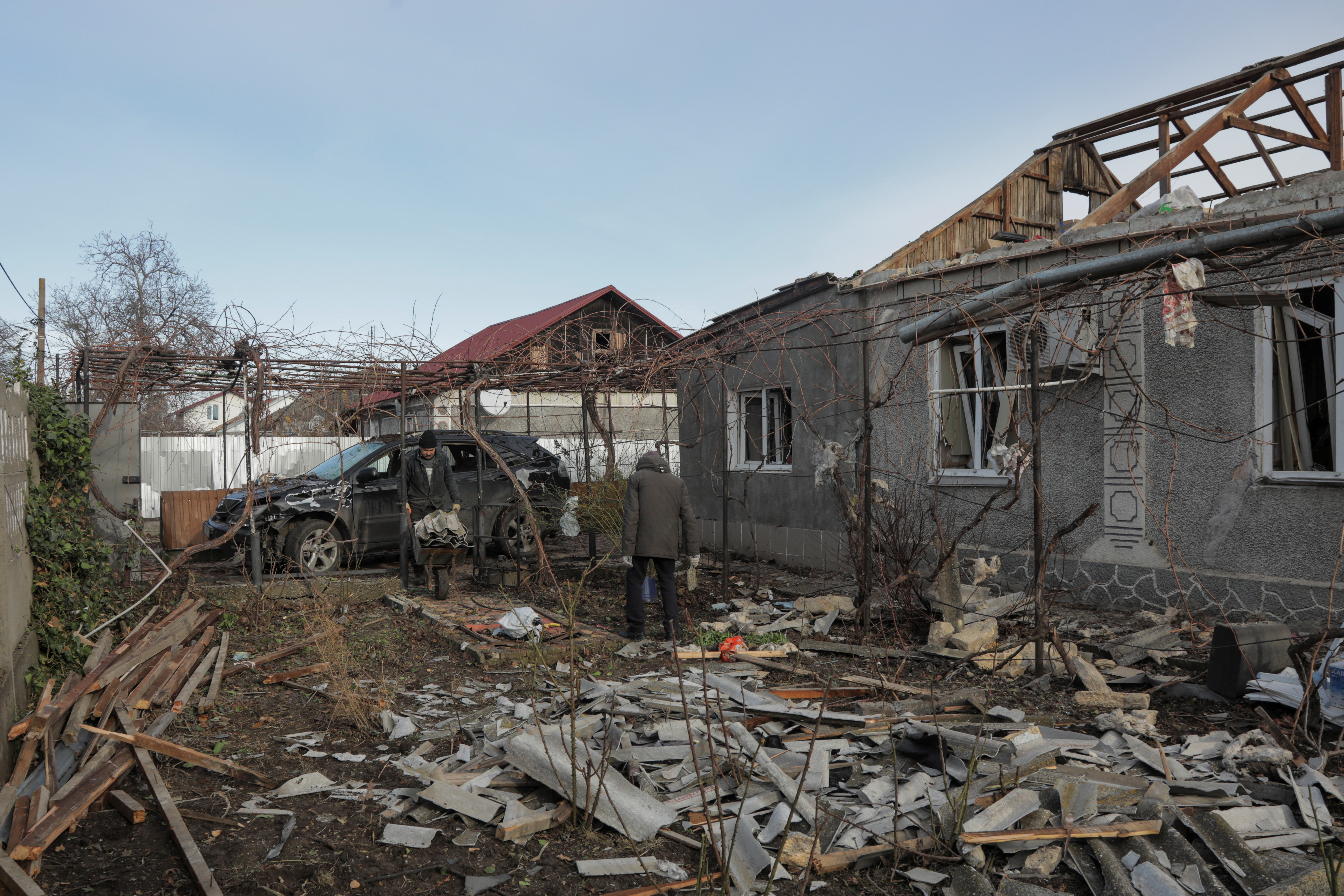 Aftermath of a Russian drone attack in Odesa