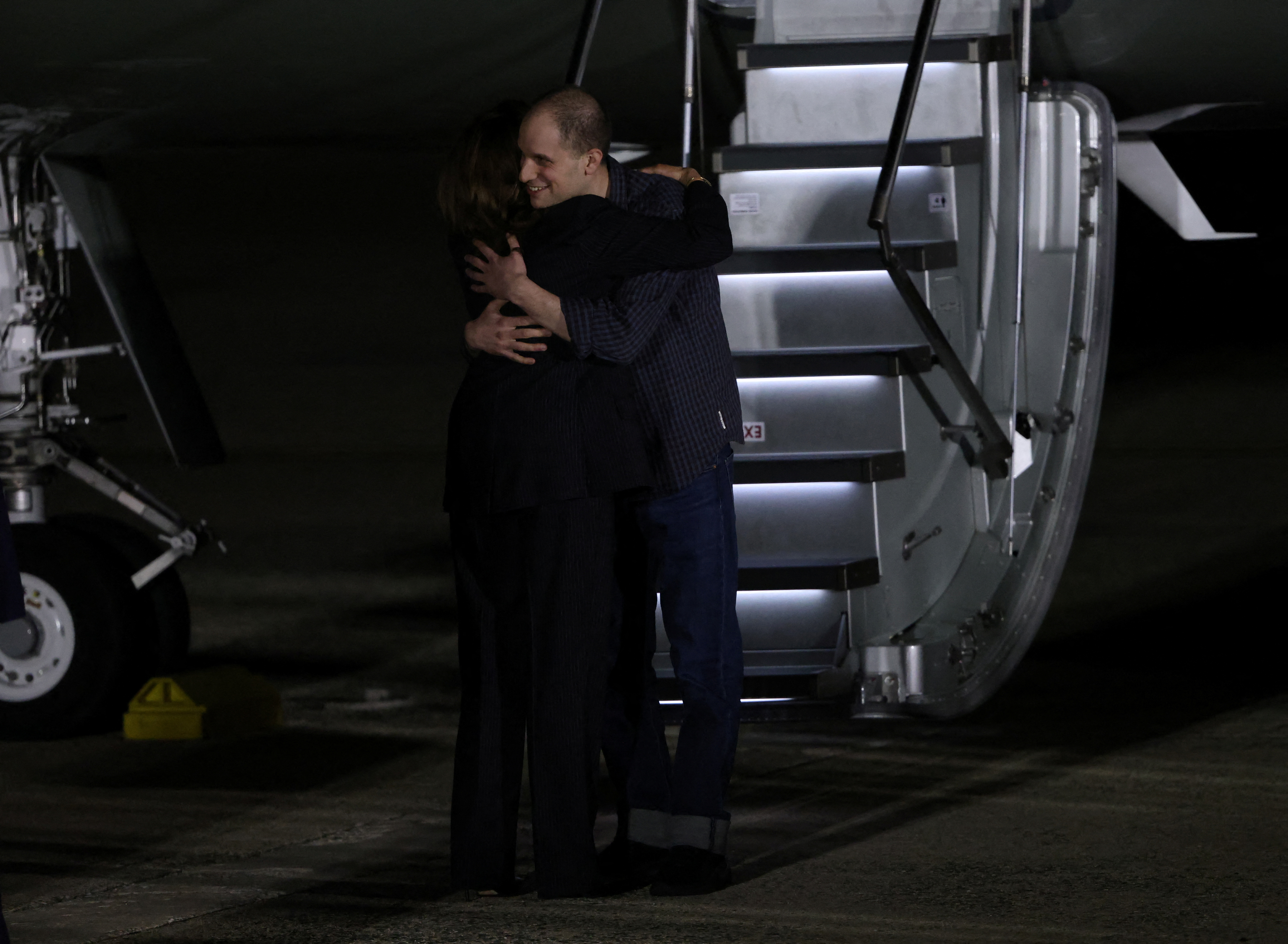 U.S. President Joe Biden meets with Americans released from detention in Russia, upon their arrival at Joint Base Andrews