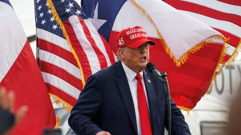 Trump visits the southern border with Texas Governor Abbott in Edinburg, TX