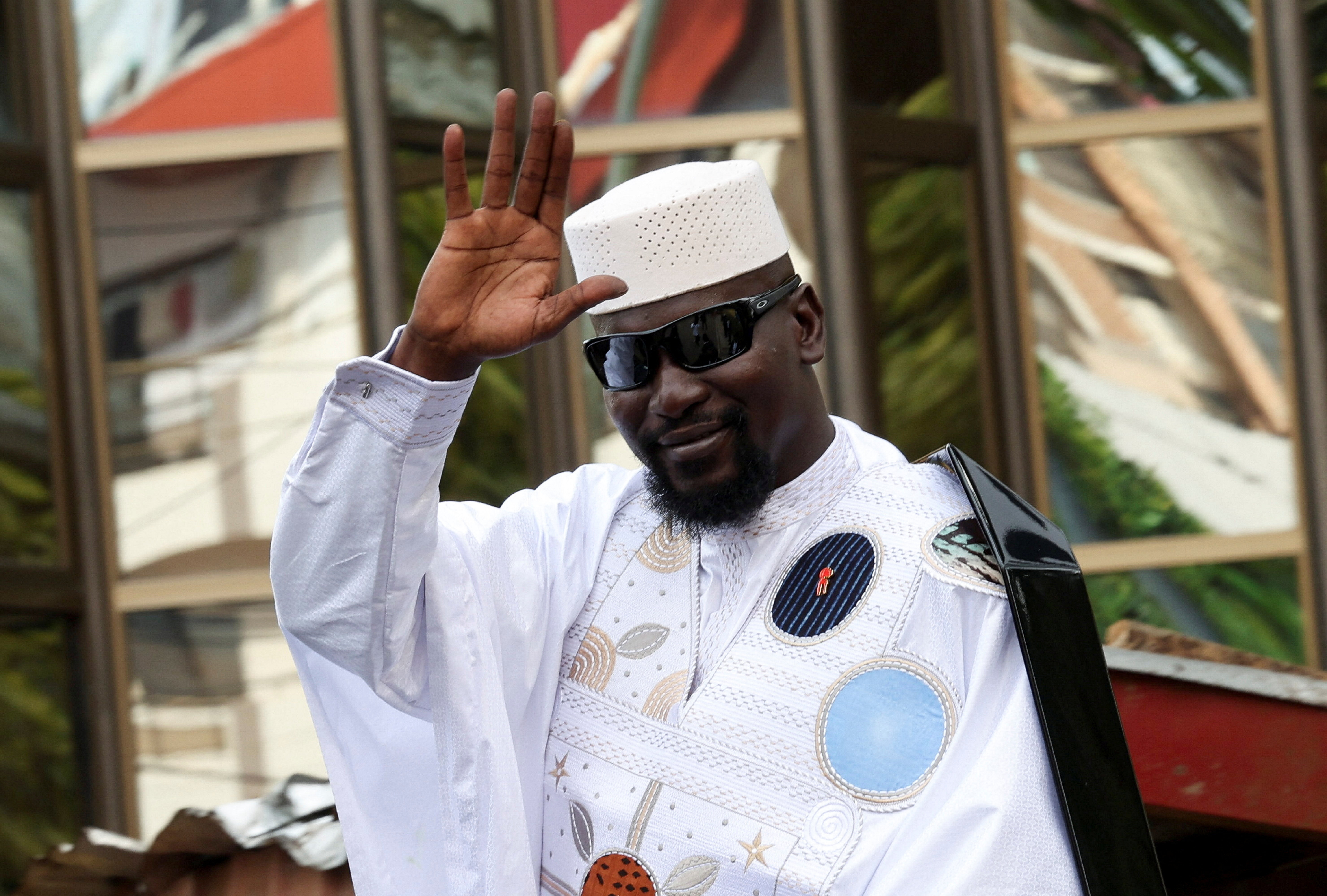 Guinean leader Mamadi Doumbouya submits his candidacy at the supreme court ahead of Guinea presidential election in Conakry