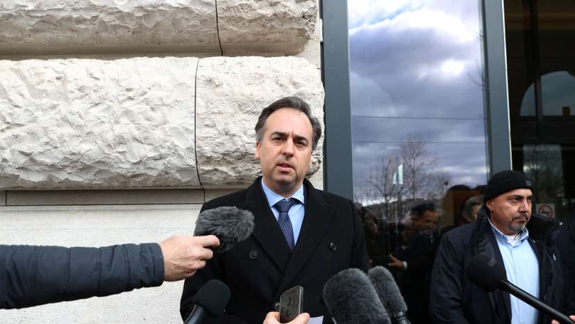 U.S. ambassador to Hungary Pressman speaks to media after attending Hungarian parliament's session in Budapest