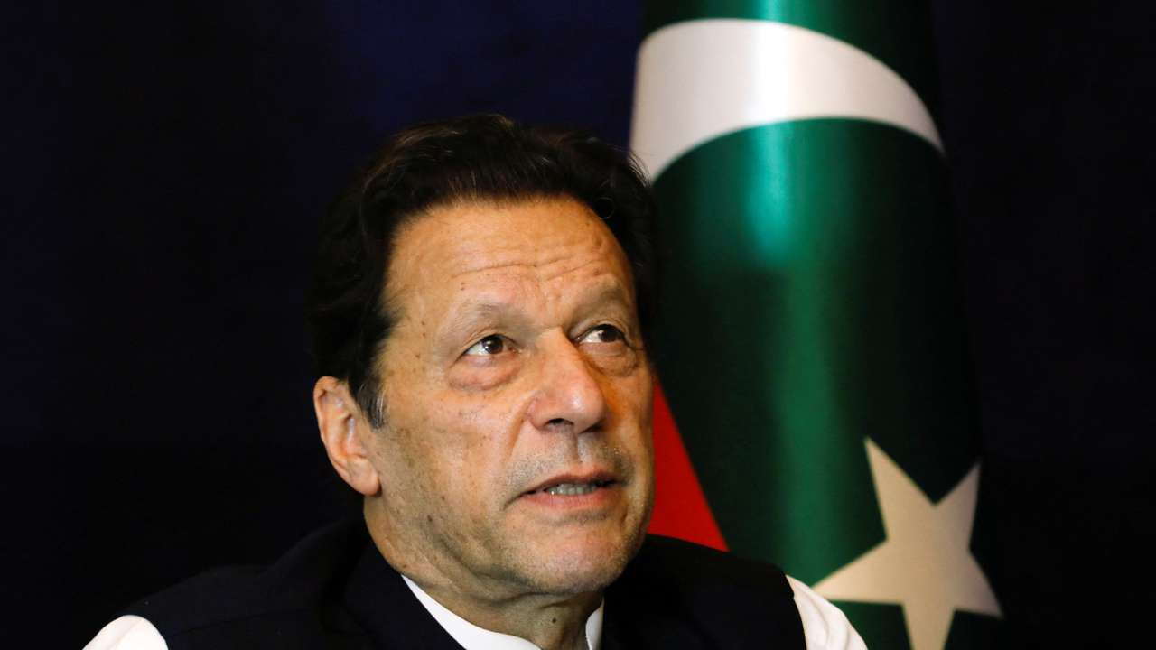 Former Pakistani PM Imran Khan speaks with Reuters during an intervew, in Lahore