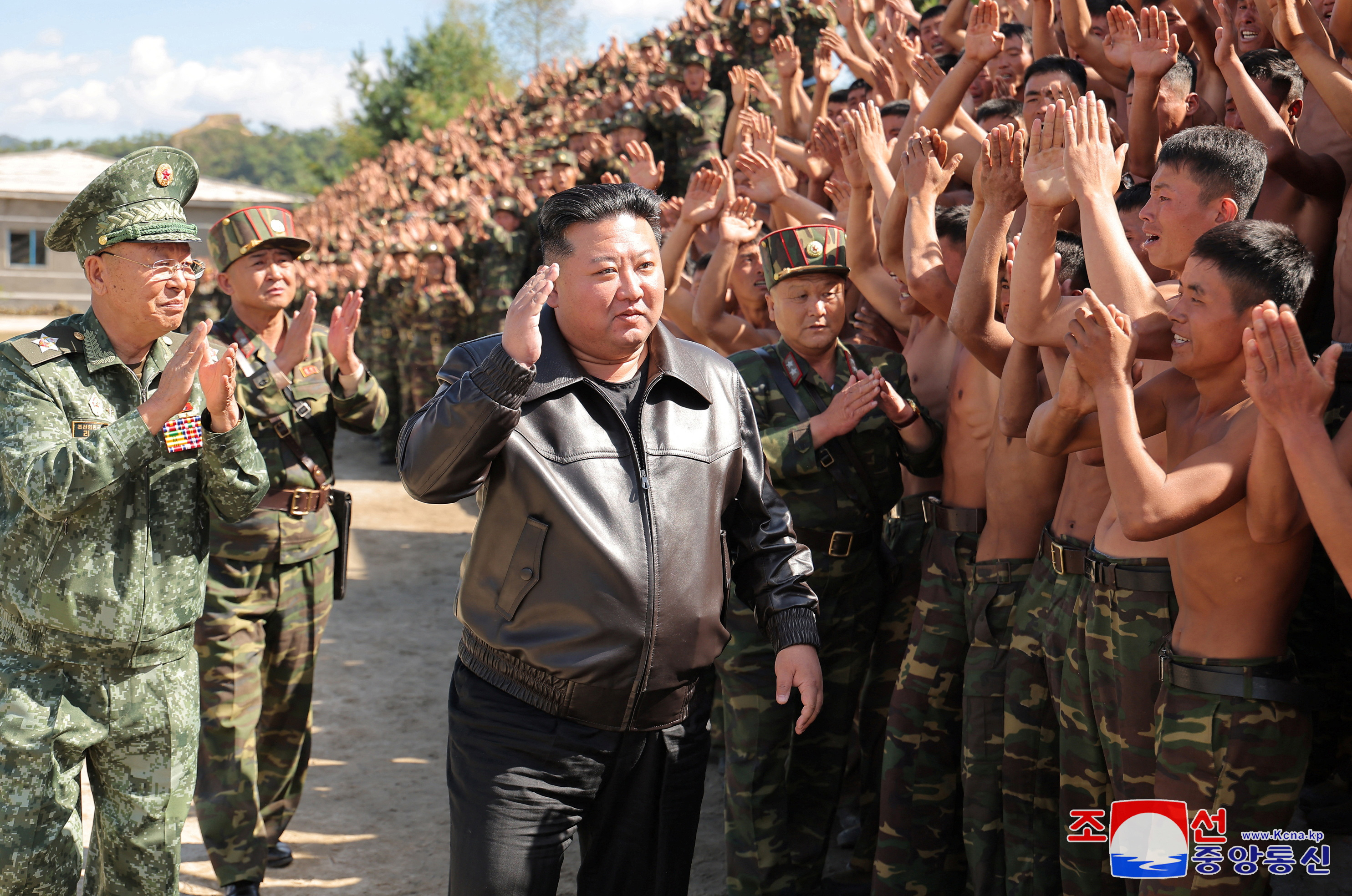 North Korean leader Kim Jong Un visits the training base of the special operations armed force of North Korea's army
