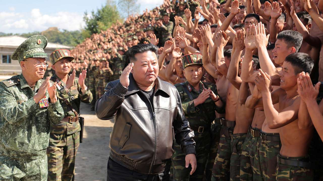 North Korean leader Kim Jong Un visits the training base of the special operations armed force of North Korea's army