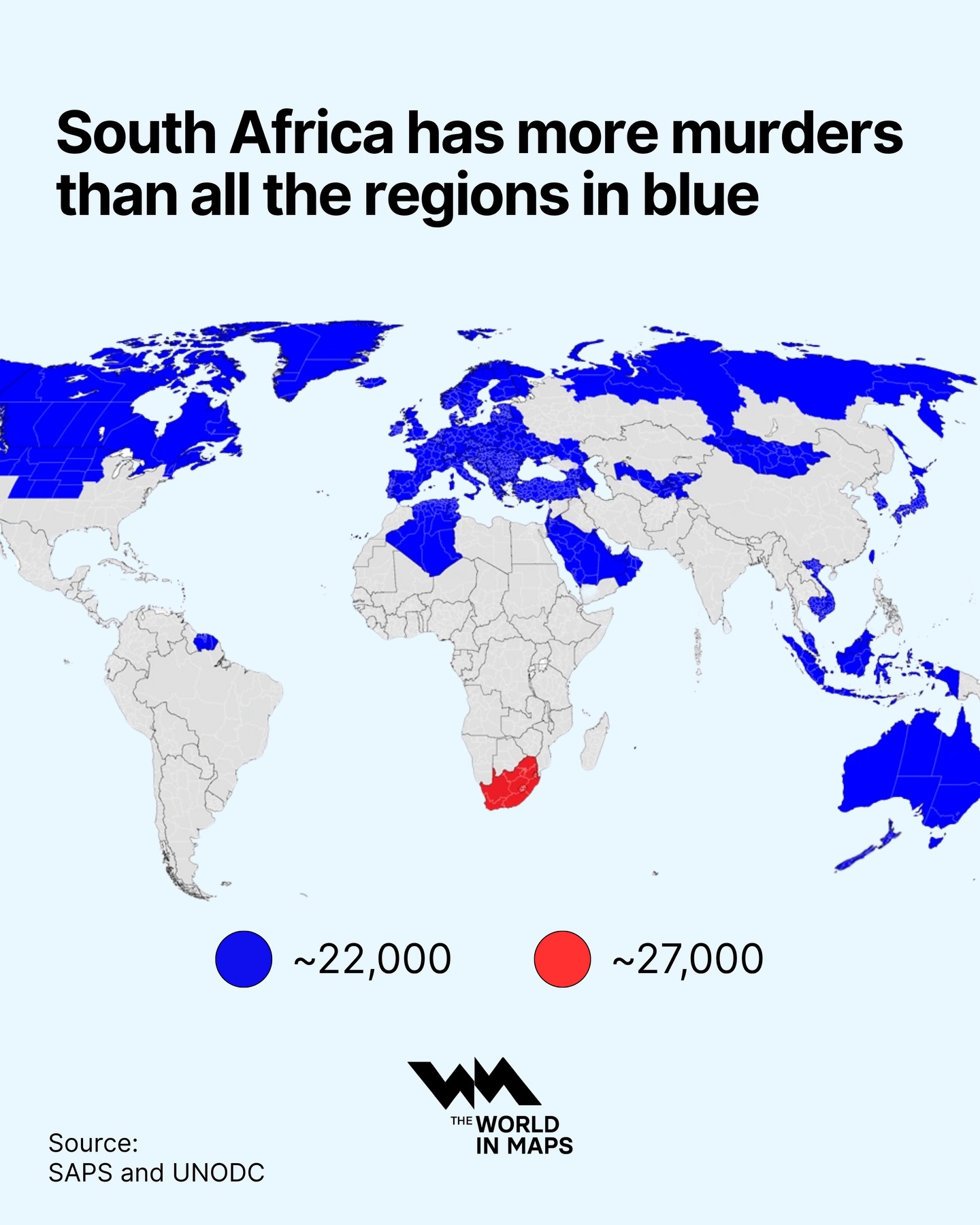 South Africa records more murders than dozens of developed countries combined
