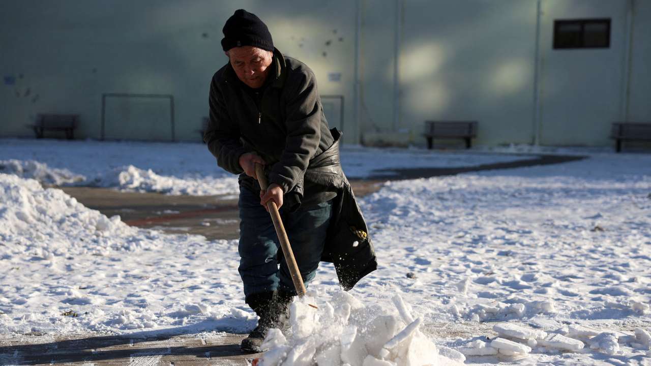 FILE PHOTO: Cold weather in China