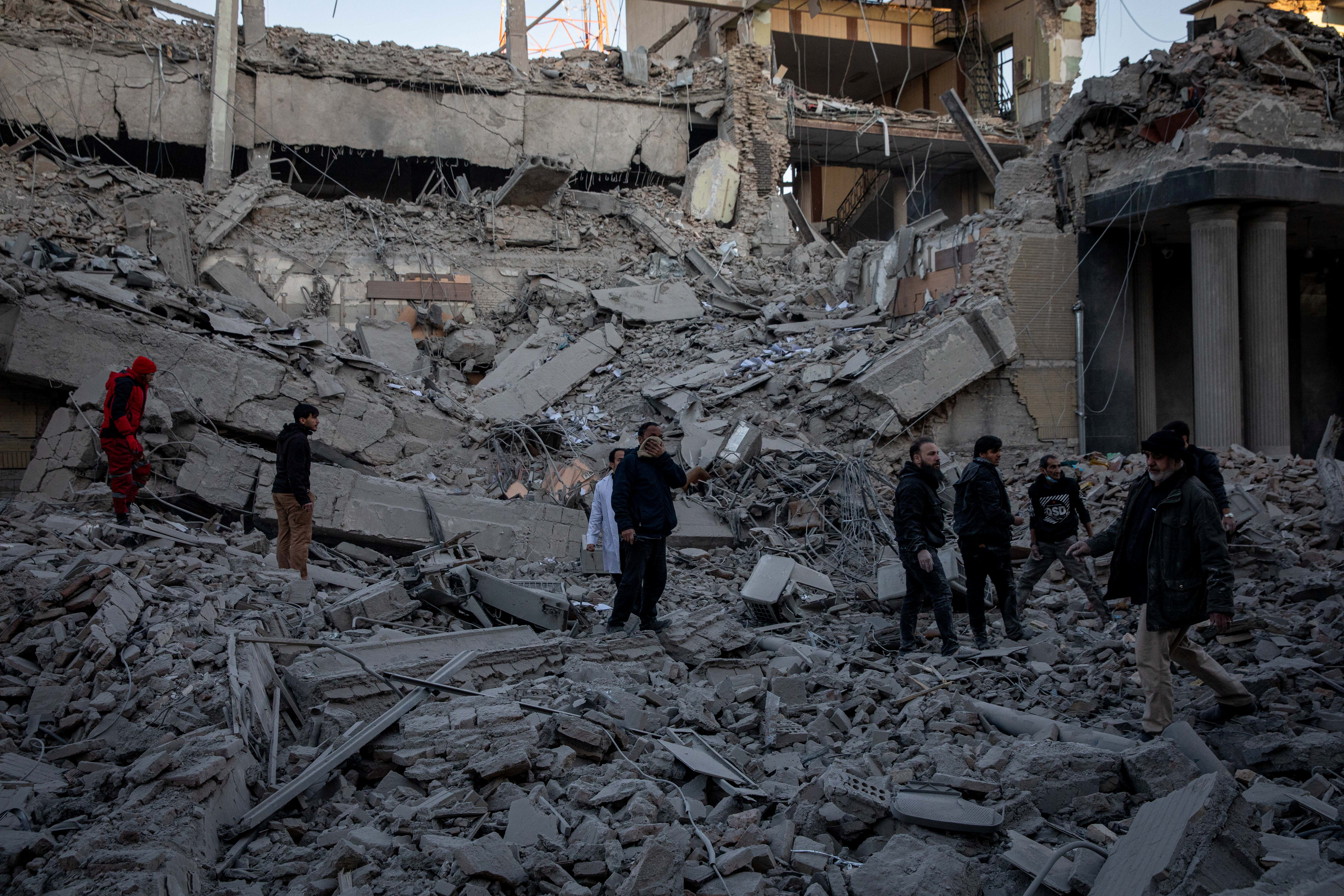 Aftermath of an Israel-U.S. strike on a police station in Tehran