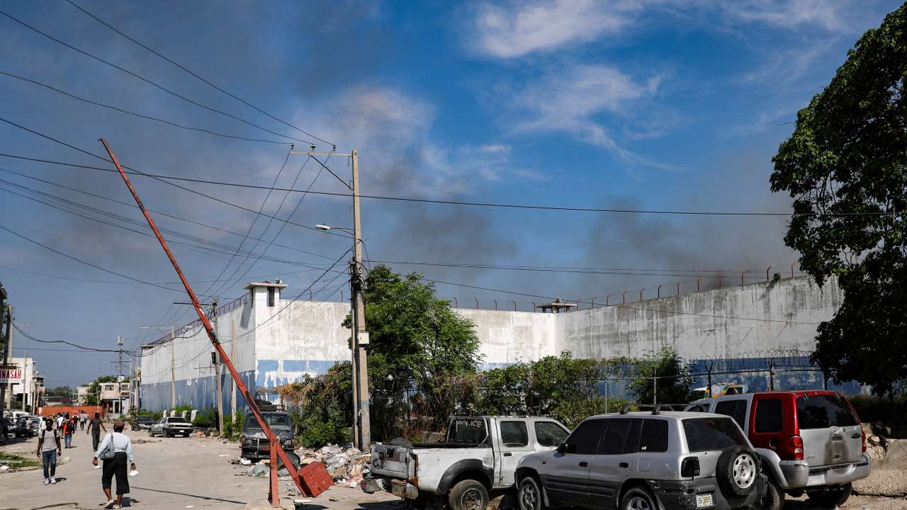 Haiti's National Penitentiary on fire, in Port-au-Prince