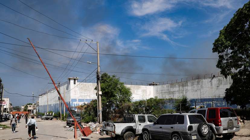 Haiti's National Penitentiary on fire, in Port-au-Prince