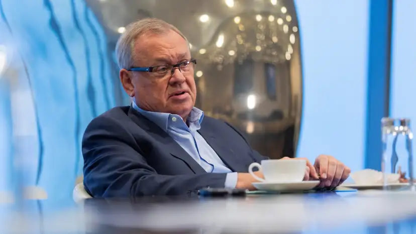 CEO of VTB bank Kostin gives an interview in Moscow