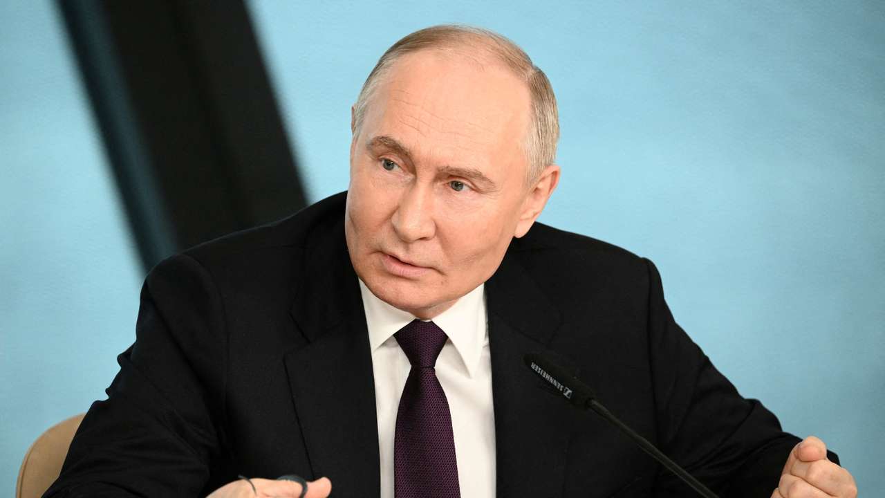 FILE PHOTO: Russian President Putin meets international news agency editors in St Petersburg