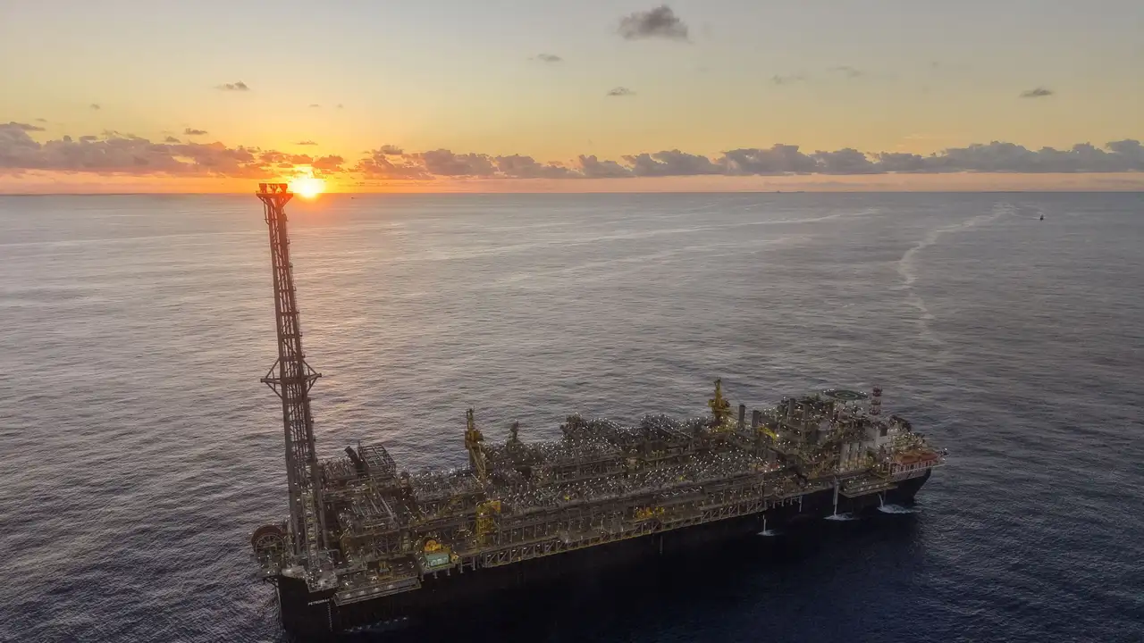 Imagem mostra plataforma P70 no Campo de Búzios, no Rio de Janeiro
