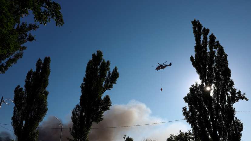 Aftermath of a Russian drone and missile attack in Kyiv