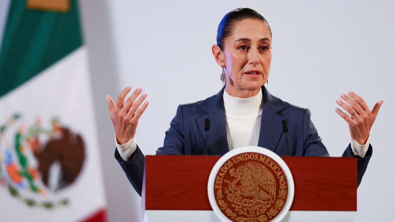 FILE PHOTO: Mexico's President Claudia Sheinbaum holds her first press conference in Mexico City