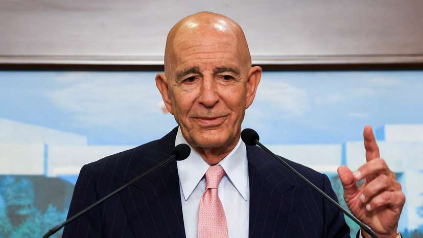 U.S. Ambassador to Turkey and U.S. special envoy for Syria Thomas Barrack speaks in Baabda