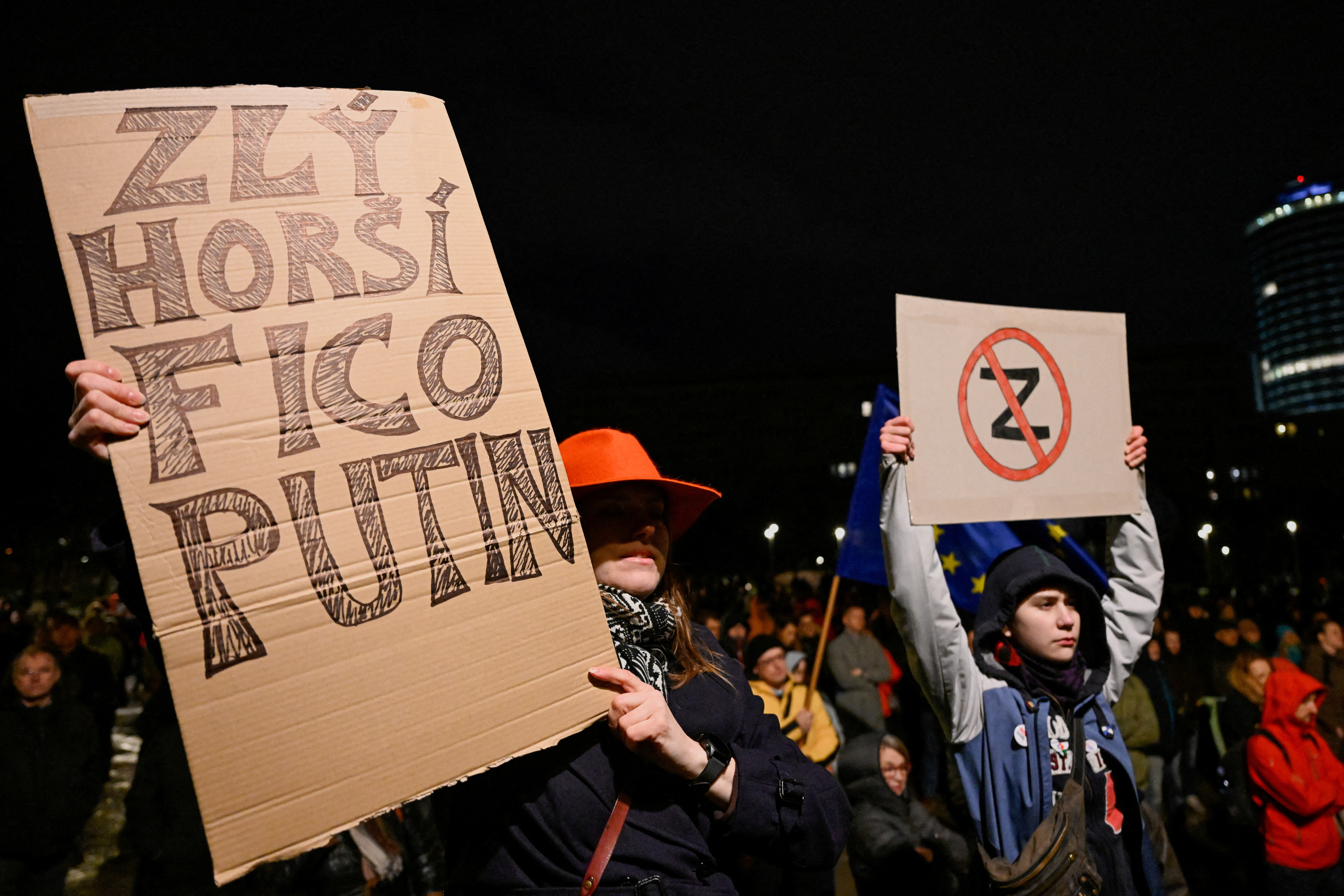FILE PHOTO: Pro-Ukraine protest against the Slovak government's foreign policy in Bratislava