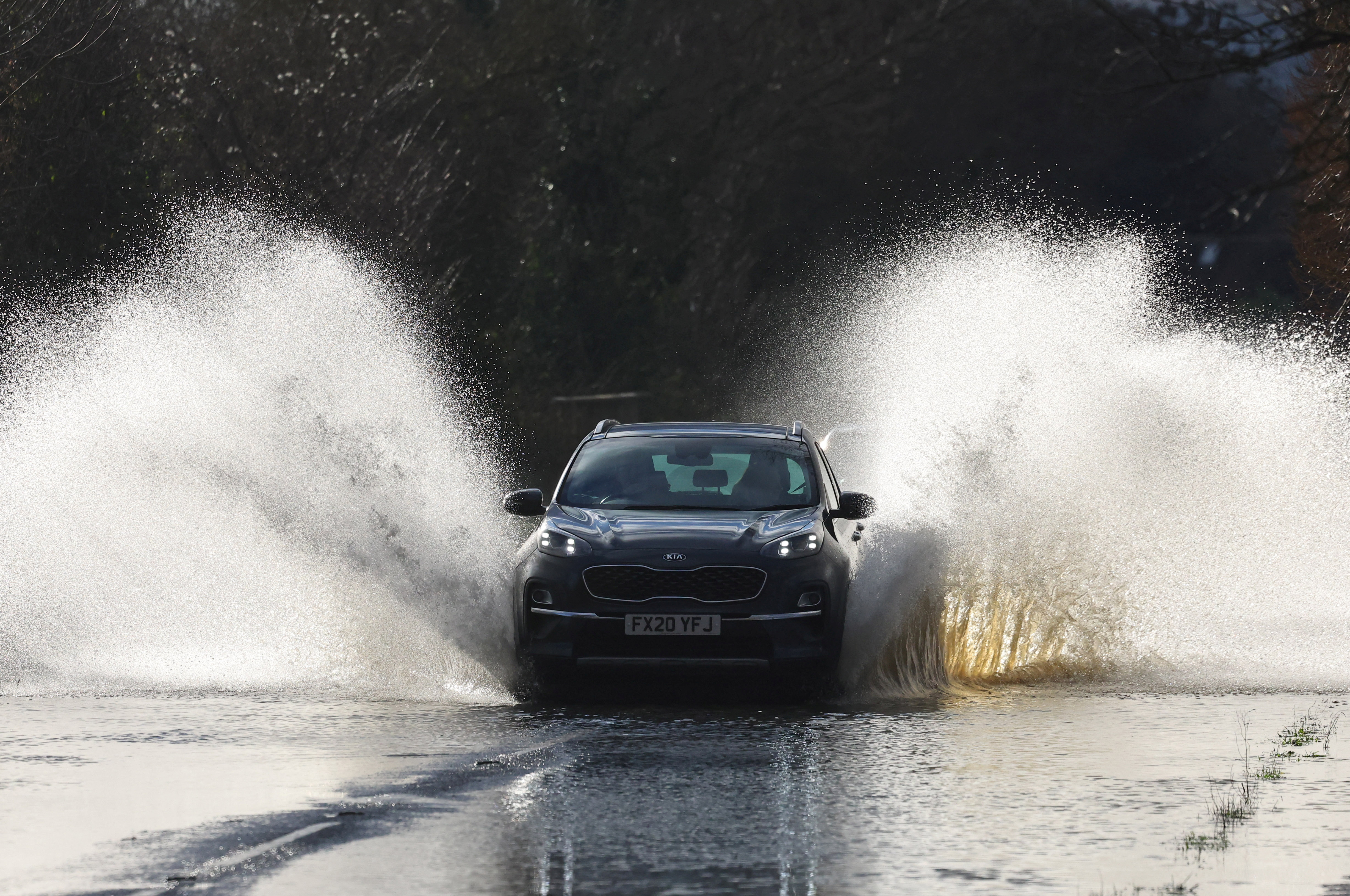 Flooding in aftermath of Storm Henk in Pulborough