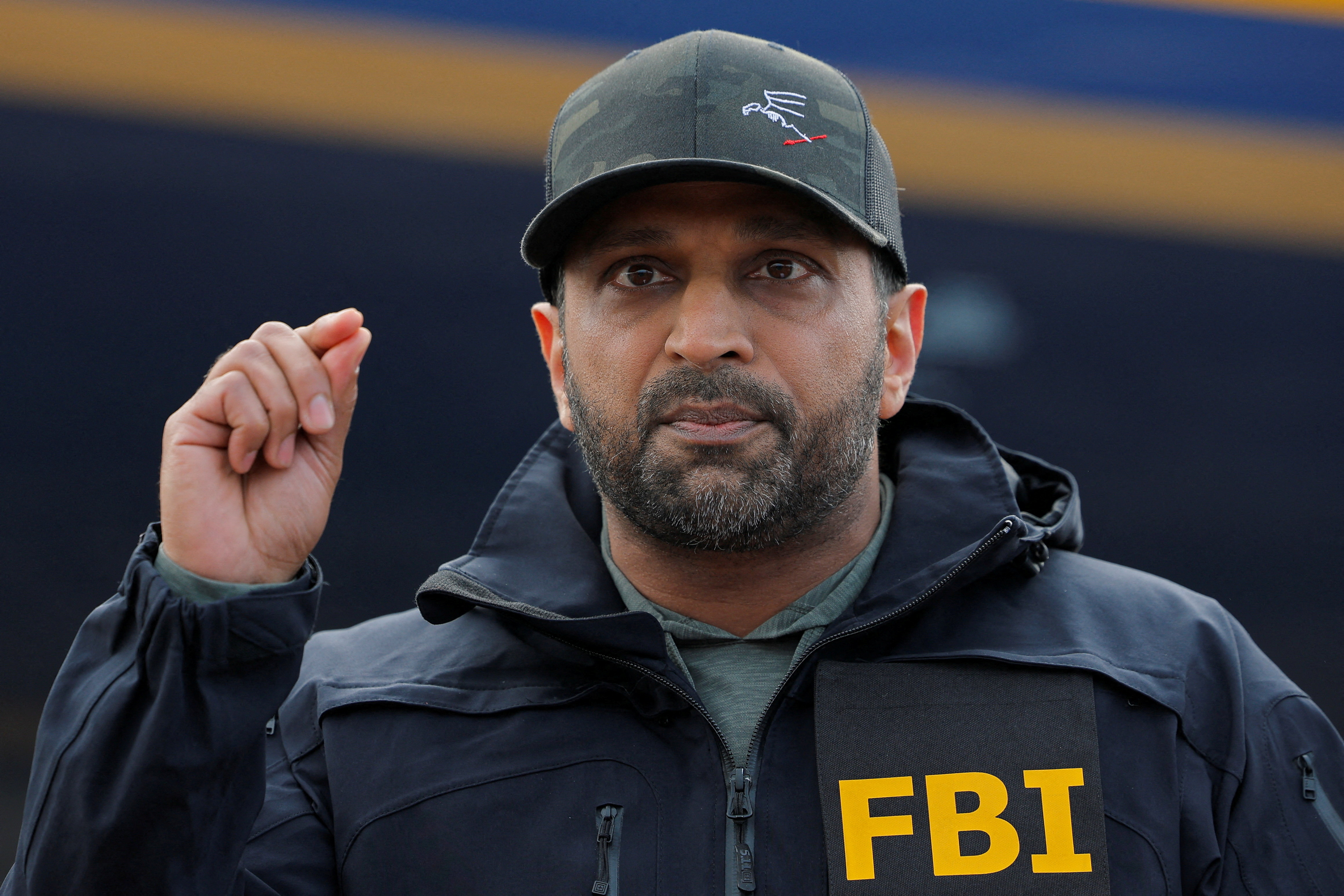 FILE PHOTO: FBI Director Patel announces the apprehension of former Canadian Olympic snowboarder Ryan Wedding