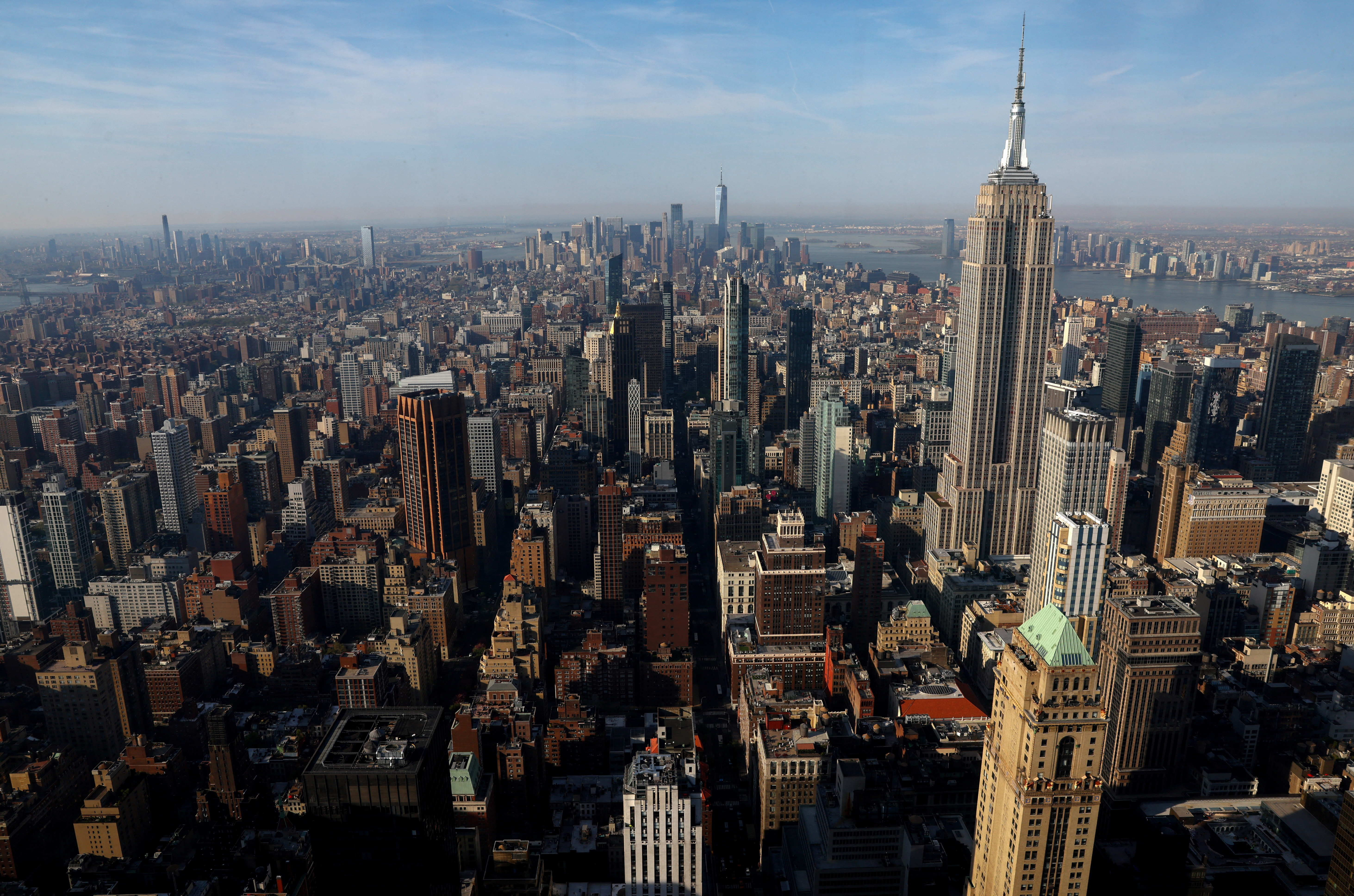 Manhattan skyline from Summit at One Vanderbilt Observatory in New York