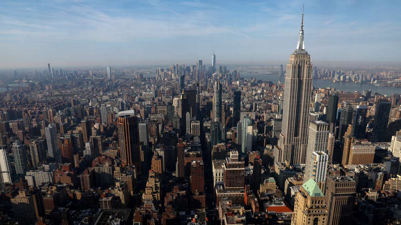 Manhattan skyline from Summit at One Vanderbilt Observatory in New York