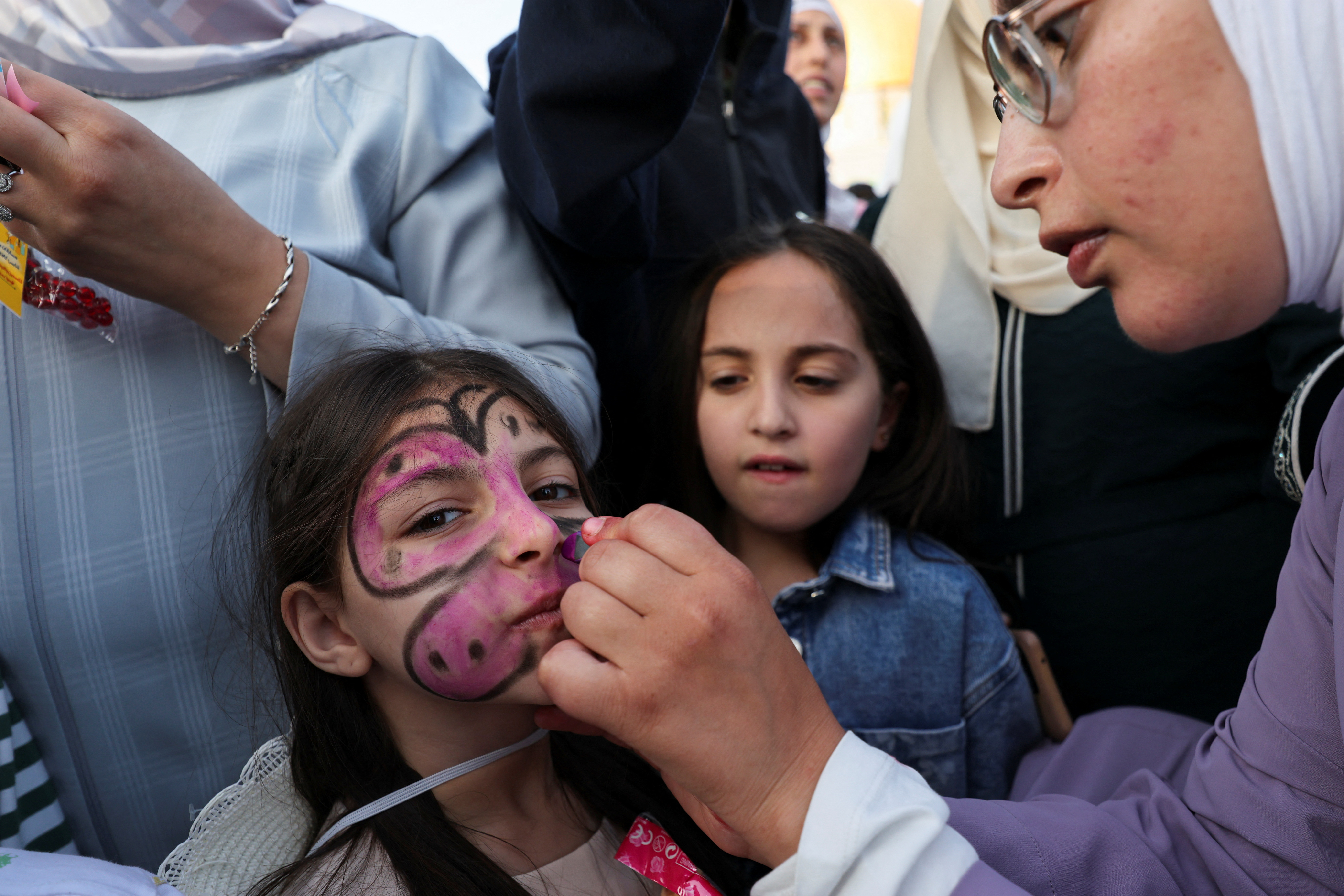 Palestinians pray on the first day of the Muslim holiday of Eid al-Adha, in Jerusalem's Old City