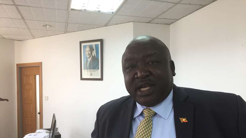 Ugandan Minister of State for Foreign Affairs Okello Oryem poses in his office in Kampala