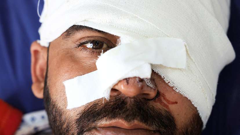 Hostages freed from the train that was attacked by separatist militants receive medical treatment, in Quetta