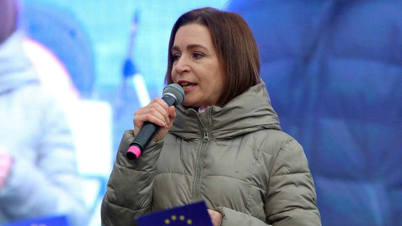 FILE PHOTO: Moldovan President Maia Sandu