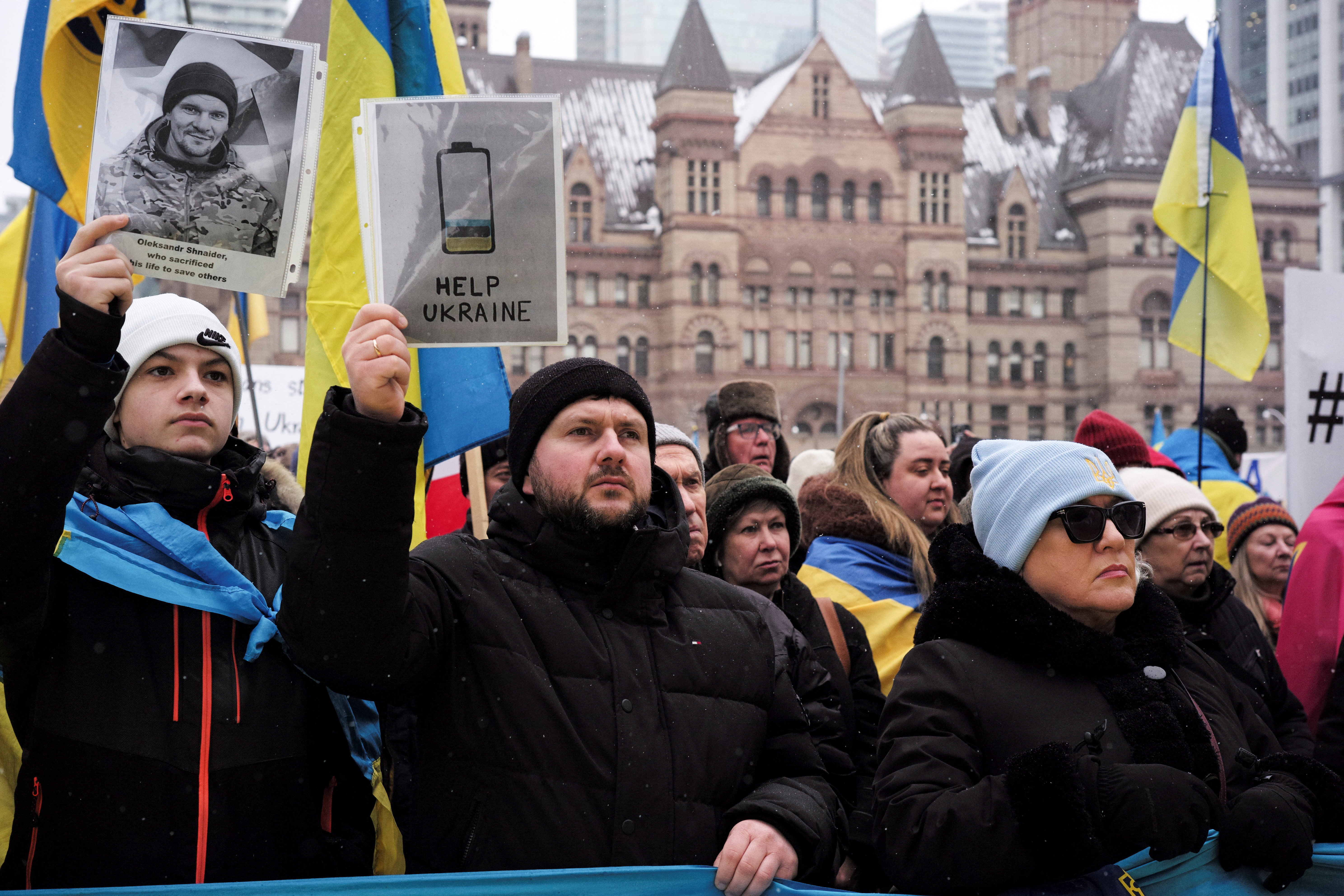 Toronto's Ukrainian community protest ahead of fourth anniversary of Russian invasion