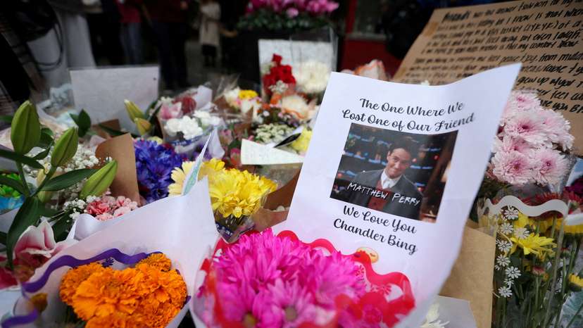 FILE PHOTO: Makeshift memorial for actor Matthew Perry in New York