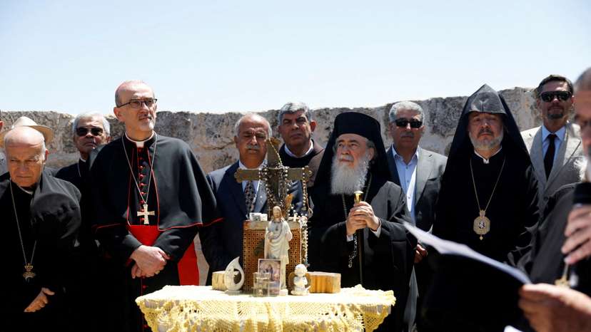 FILE PHOTO: Church leaders and diplomatic envoy visit the town of Taybeh