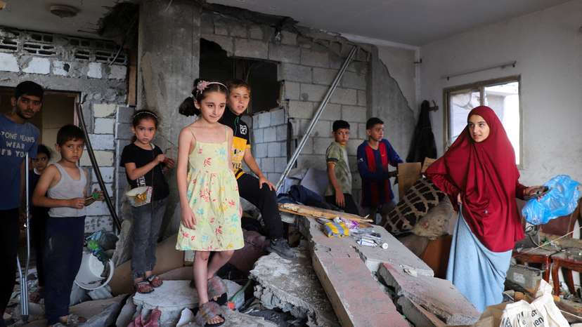Aftermath of an overnight Israeli strike, in Gaza City