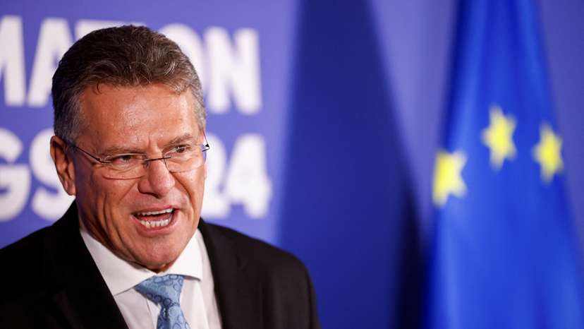 Maros Sefcovic, nominee for EU trade commissioner, holds press conference in Brussels
