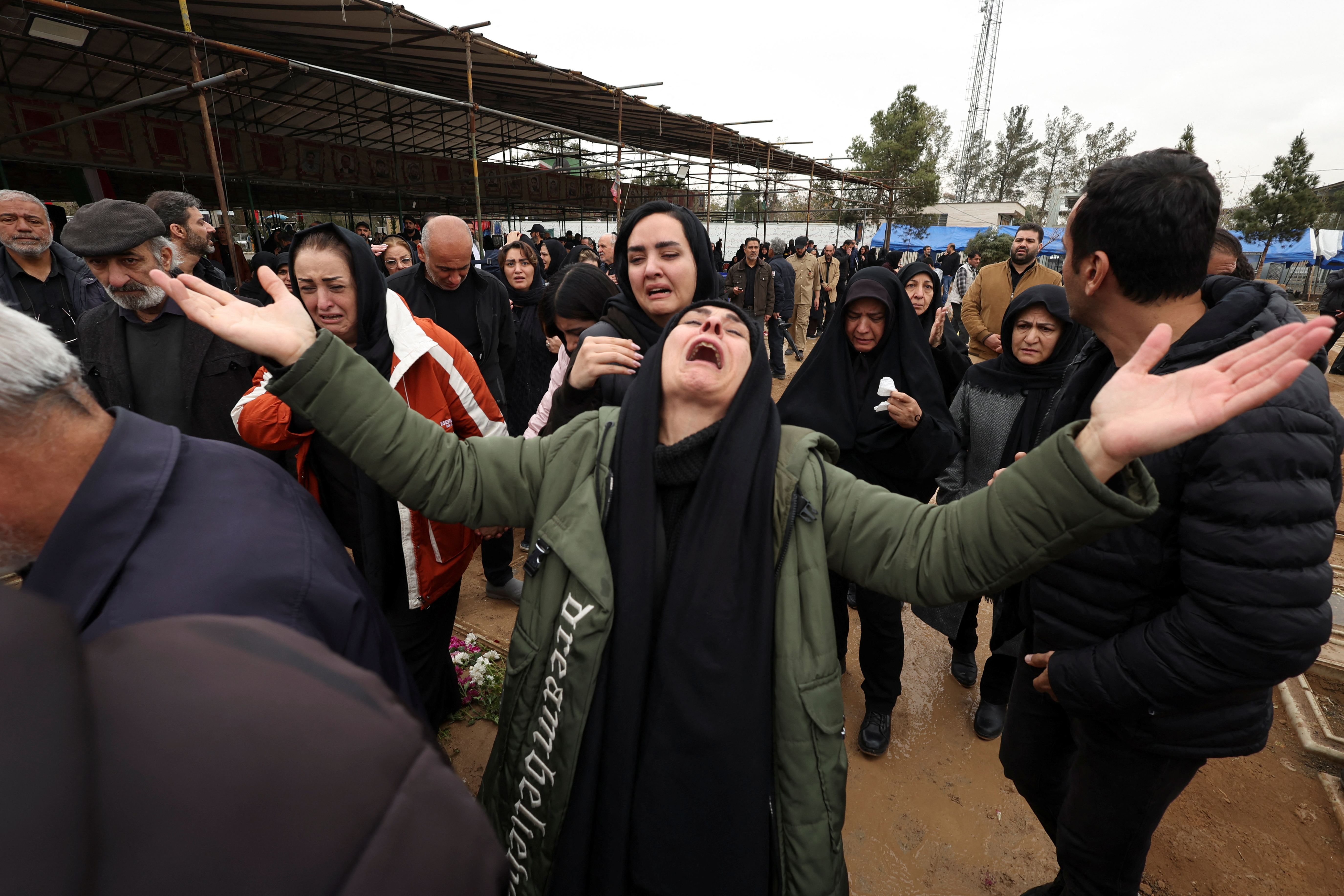 Funeral of Abdullah Pour Hossein at Behesht-e Zahra cemetery in Tehran