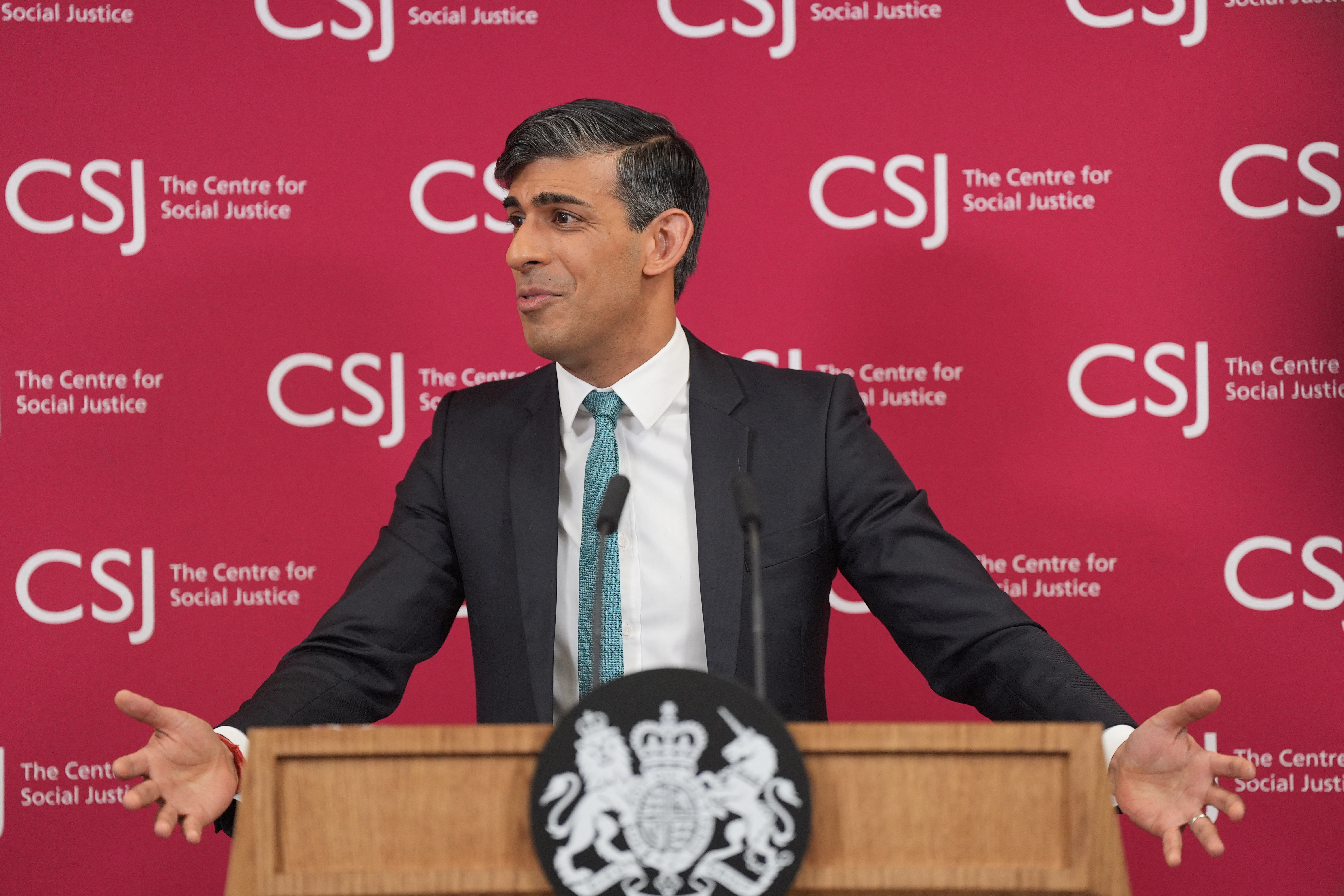 Prime Minister Rishi Sunak gives a speech on welfare reform, in London